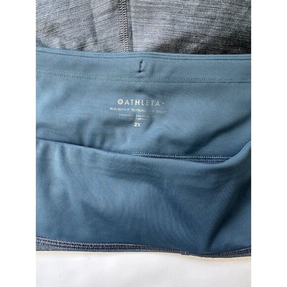 Athleta Run With It Textured 3.5" Shorts Teal Blue Size XXL / 2X / Plus NWT - Picture 5 of 7